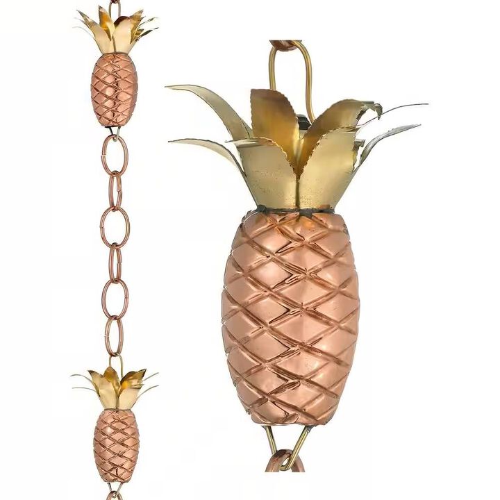 Copper Pineapple Rain Chain Gutter Downspout for Decorative Water Flow For Outdoor