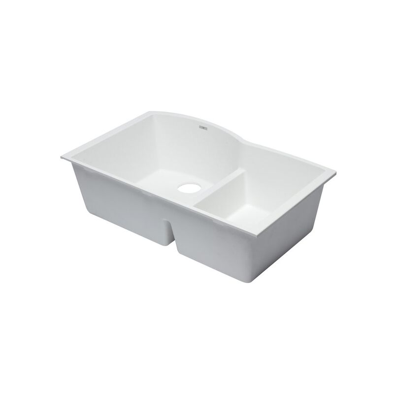 ALFI brand White 33 Double Bowl Undermount Granite Composite Kitchen Sink image number 0