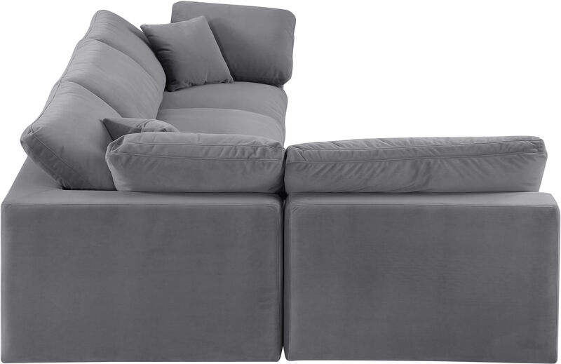 Meridian Furniture Comfy Grey Velvet Modular Sectional