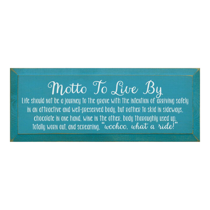 Rustic Wooden Sign Motto to Live By Chocolate and Wine Kitchen Decor