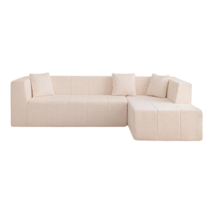 L-Shaped Modular Sectional Sofa, Deep Seat Tufted Floor Couch with Chaise for Living Room