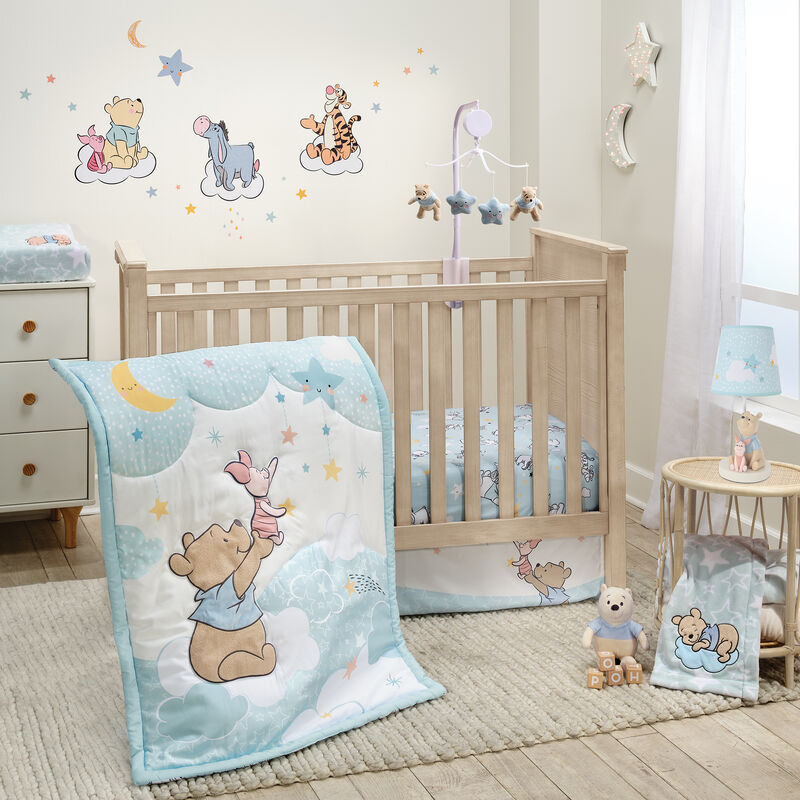 Bedtime Originals Starlight Pooh Musical Baby Crib Mobile - Blue, Animals