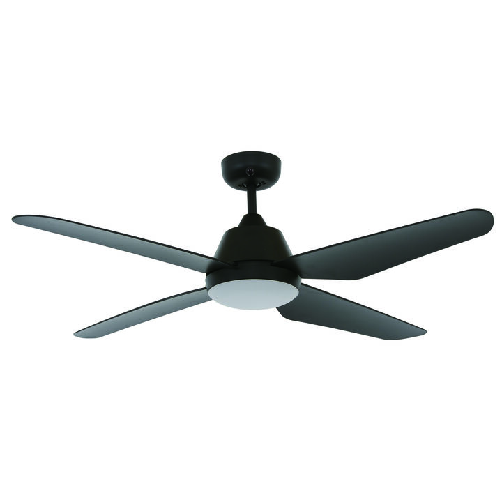 Lucci Air Aria 52" Ceiling Fan with Light and Remote, Modern Black LED Ceiling Fan with Lights, Damp Rated, Indoor/Outdoor Ceiling Fan