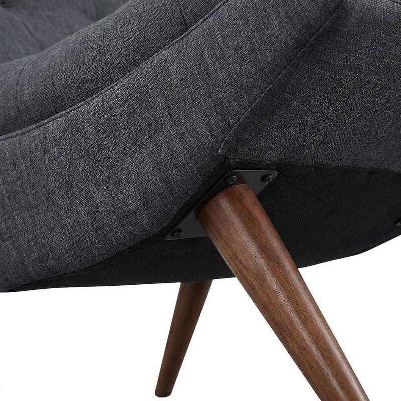 Fabric-Upholstered Lounge Chair for Living Room and Bedroom, Gray image number 6