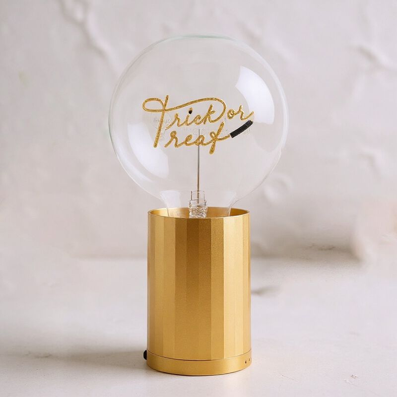 Bulb TRICK OR TREAT Amber with Base Table Lamp PORTABLE Rose Gold image number 1