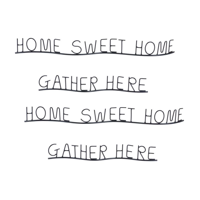 Set of 4 "Gather and Home" Signs – Rustic Decorative Accents for Home and Garden