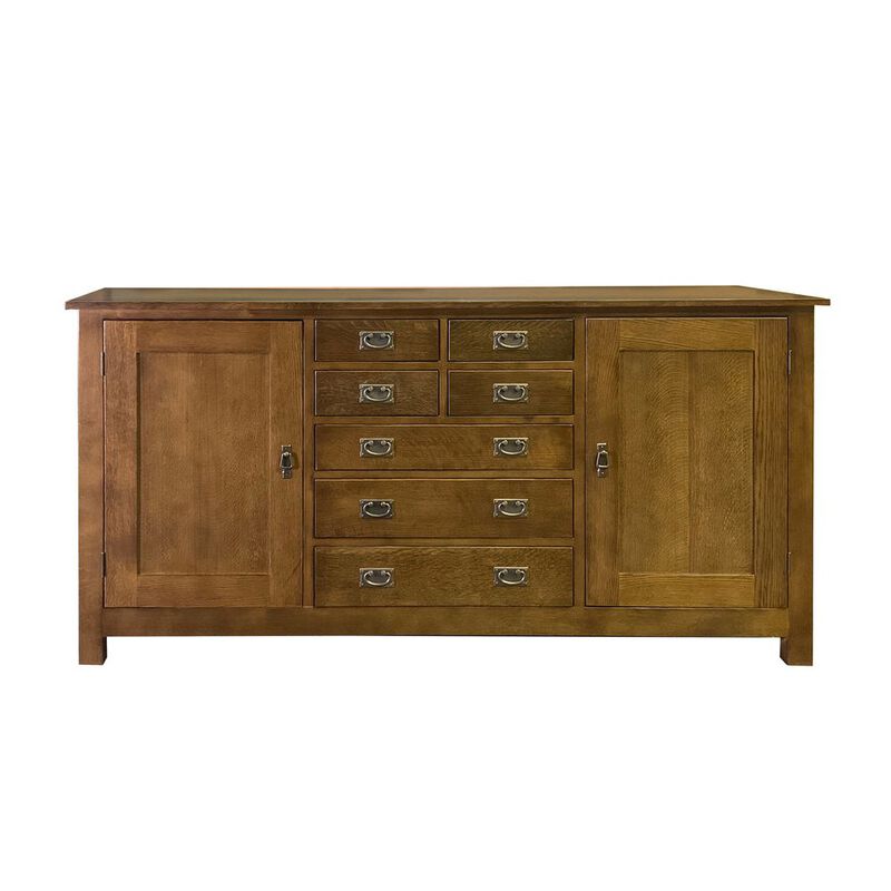 Crafters and Weavers Mission 7 Drawer Sideboard With 2 Doors