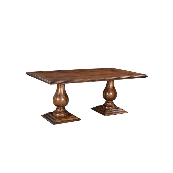 Taran Designs Adrien 75 Solid Wood Double Pedestal Dining Table