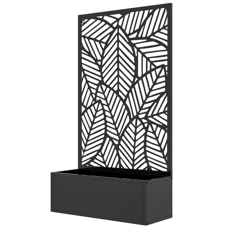 Hivvago Outdoor Metal Privacy Screen with Planter Box image number 0