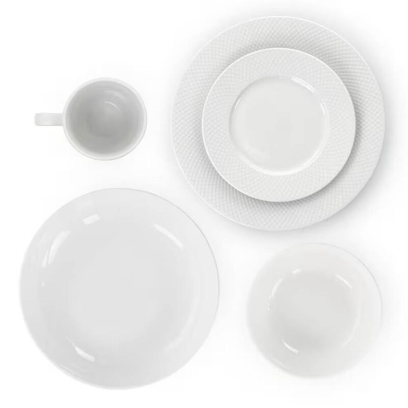 16-Piece Porcelain Dinnerware Set – Service for 4, Durable Plates, Bowls & Mugs