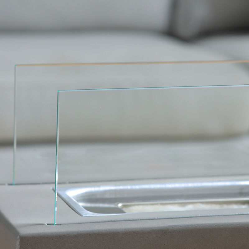 Streamdale 13" Concrete Tabletop Fireplace - Indoor/Outdoor, Light Grey