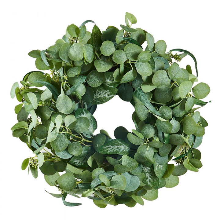 Artificial Eucalyptus Wreath for Front Door or Wall, Year-Round Greenery Decor