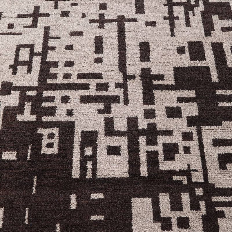 HAND KNOTTED WOOL Contemporary AREA RUGS  - Rectangle Shape, Contemporary Modern, Medium Pile Handmade Area Rugs for Living Room, Bed Room (N01115) image number 3