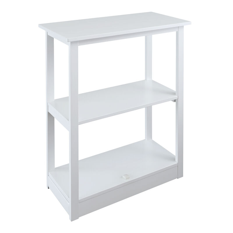 Casual Home Adams Bookcase Sliding Track, Concealment Furniture, White