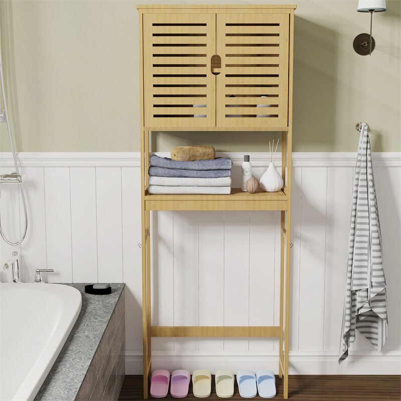 Over-The-Toilet Storage Rack 3-Tier Bathroom Organizer Shelf Cabinet Over Toilet image number 9