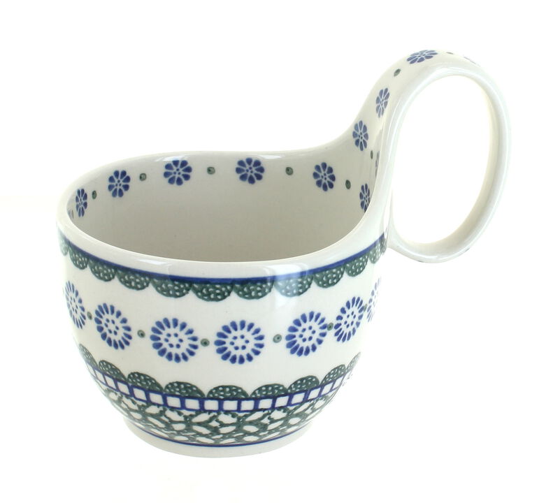 Blue Rose Polish Pottery Dandelion Soup Mug