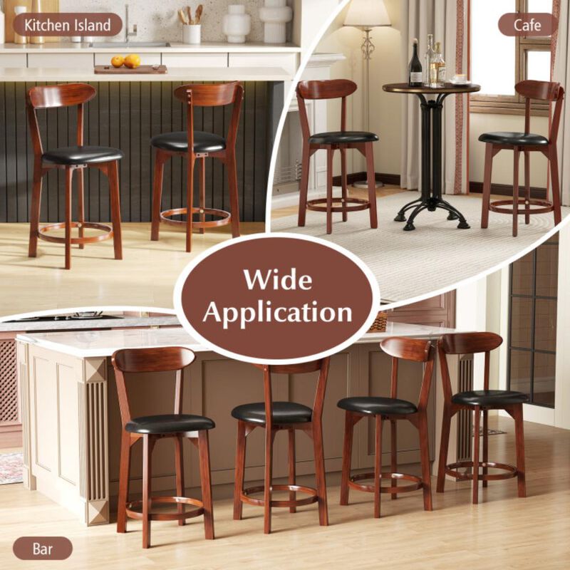 Hivvago Set of 2 Modern Armless Upholstered Cushioned Seat Island Dining Chairs for Kitchen