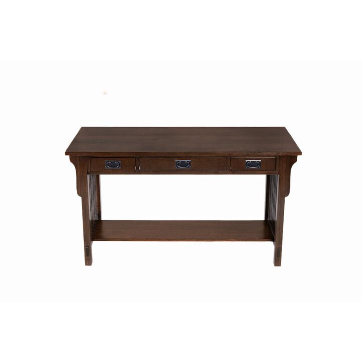 Crafters and Weavers Mission 3 Drawer Crofter Style Console Table - Walnut