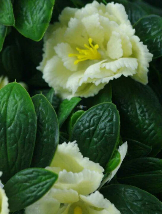 Faux White Rose Bunch UV Resistant 18