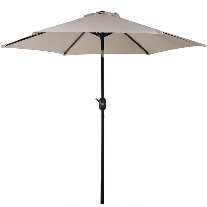 Sunnydaze 7.5 ft Aluminum Patio Umbrella with Tilt and Crank