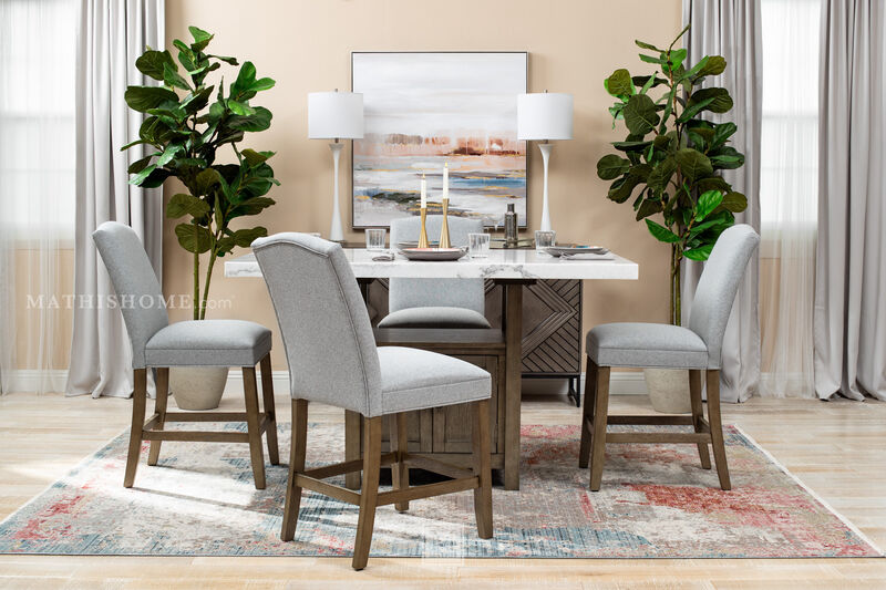 Rustic Farmhouse 5-Piece Pub Table and Chair Set