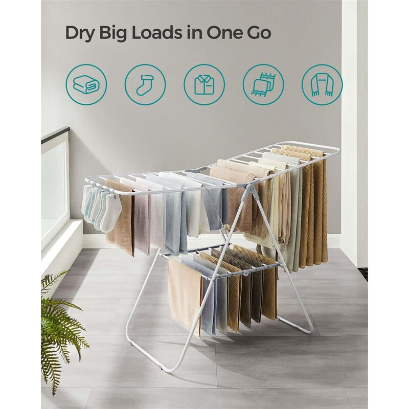 Multi-Clip Drying Rack for Socks and Delicates &ndash; Foldable Clothes Rack for Laundry Room or Bathroom