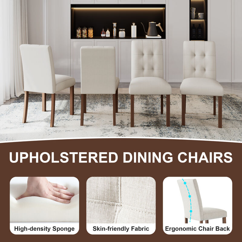 Merax Wooden Dining Chairs Set of 4, Modern Dining Room Chairs with Back