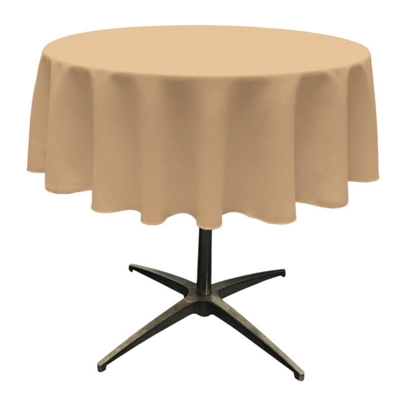 Polyester Poplin Round Tablecloth 58 Inch Dining Table Cover image number 0