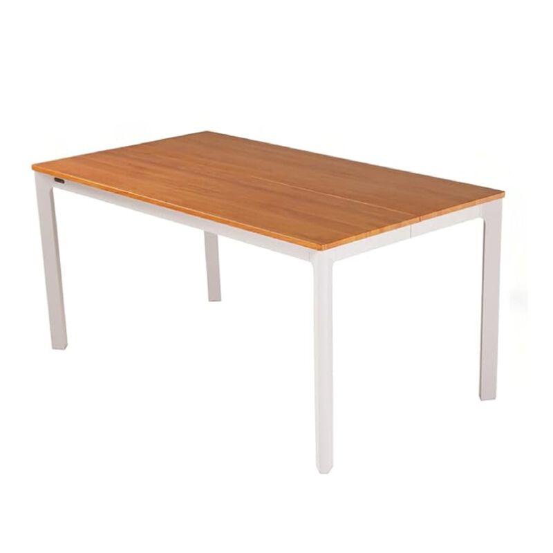 Mondawe 63"-94.5" Extendable Outdoor Dining Table,Half-Aluminum & Iron Removable Telescopic Table