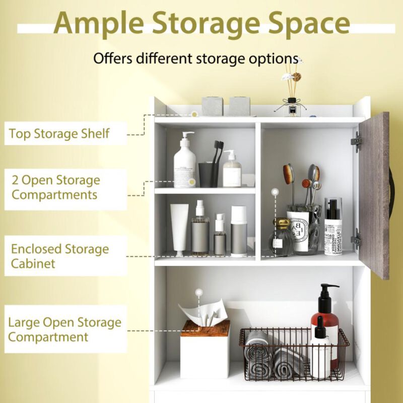 Hivvago 4-Tier Space-saving Toilet Sorage Cabinet with Open Shelves