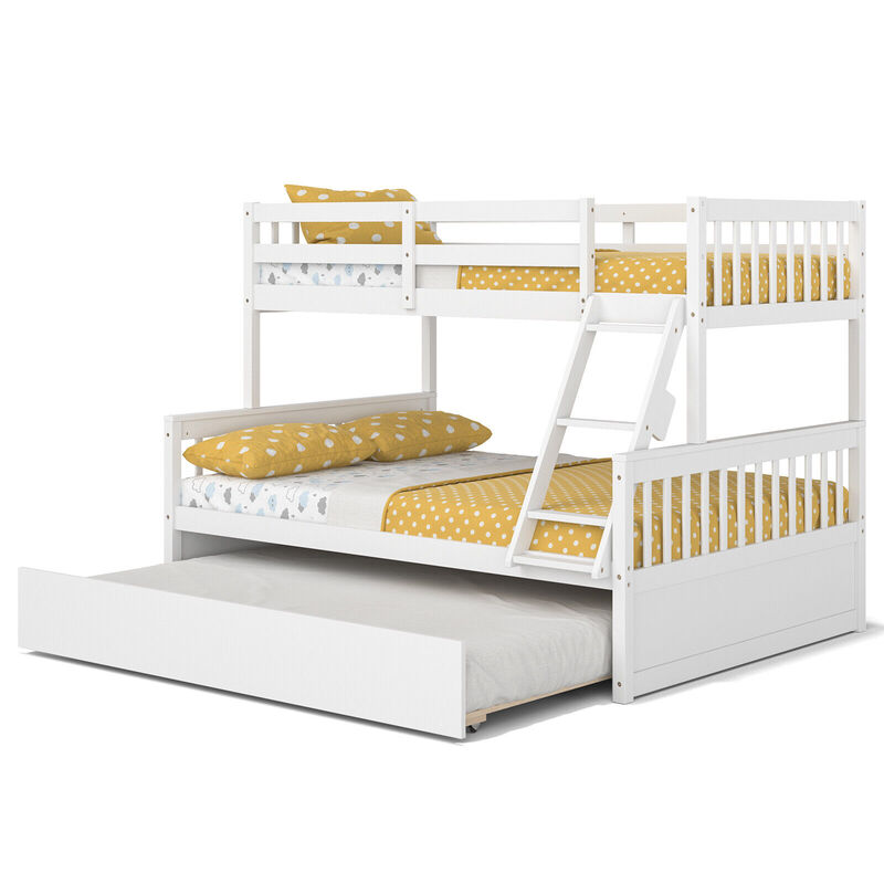 Twin Over Full Convertible Bunk Bed with Twin Trundle