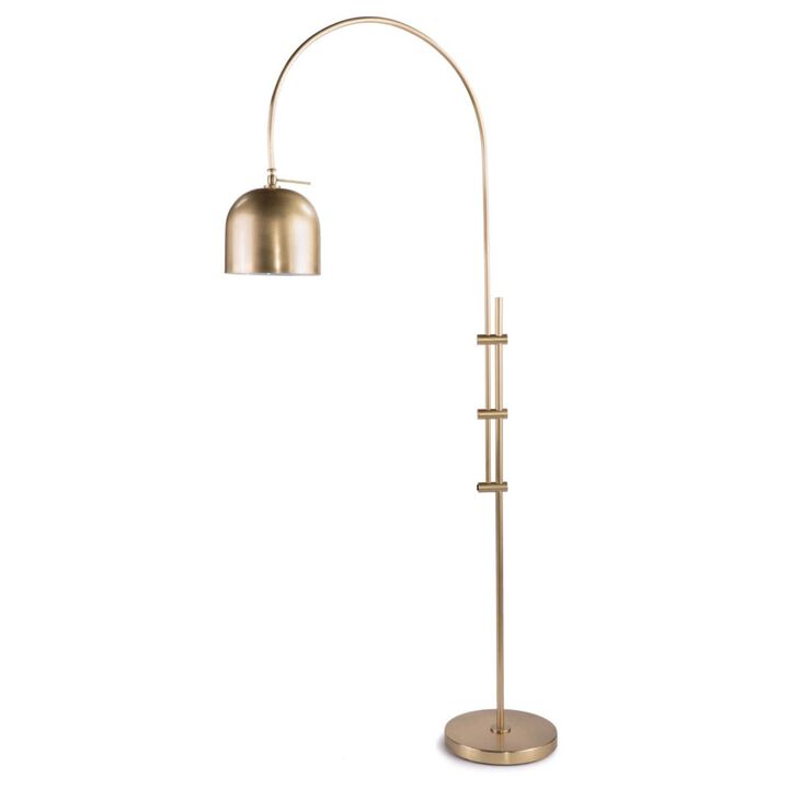 Arc Floor Lamp With Metal Shade Natural Brass