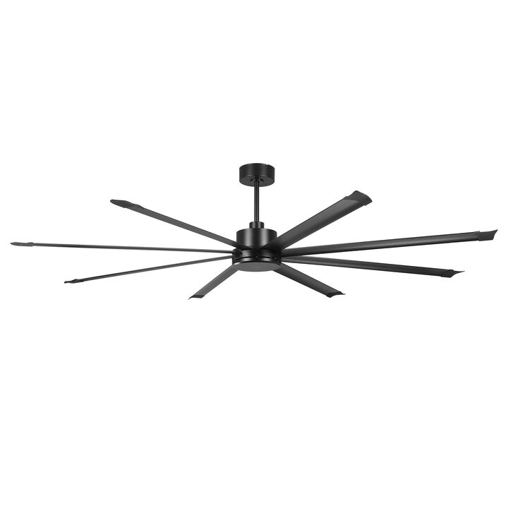 100" Oversized Industrial 8 Reversible Black Aluminum Blades Ceiling Fan with Remote for Garage, Warehouse, Porch, or Living Room