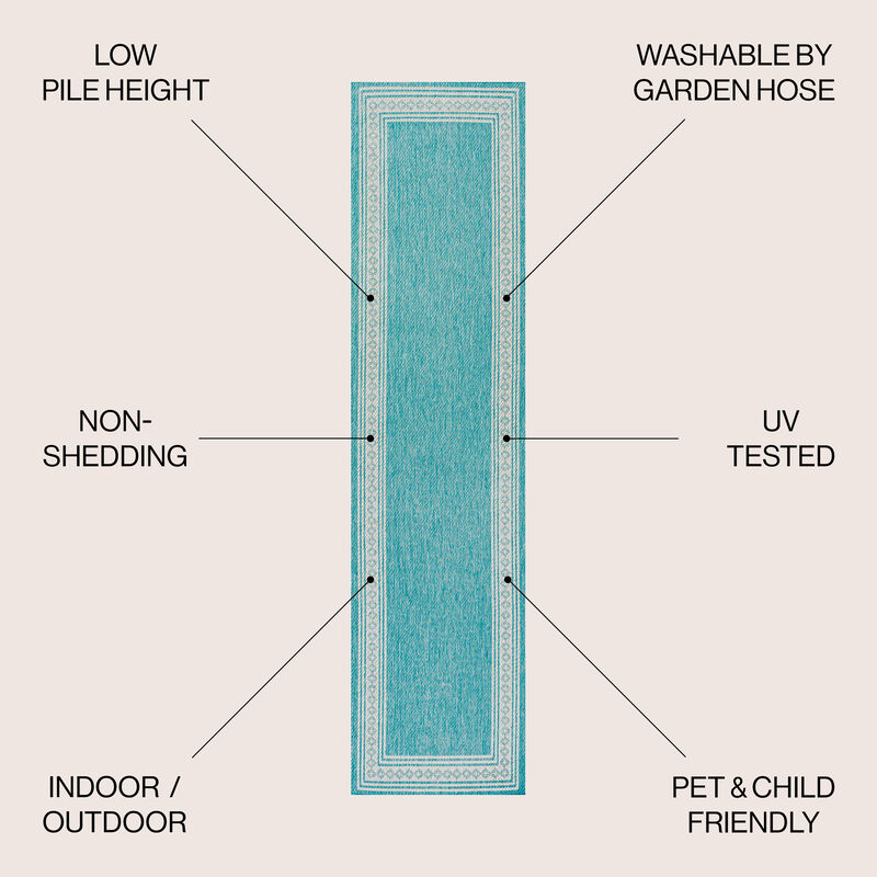 Lucia Classic Diamond Border Indoor/Outdoor Area Rug