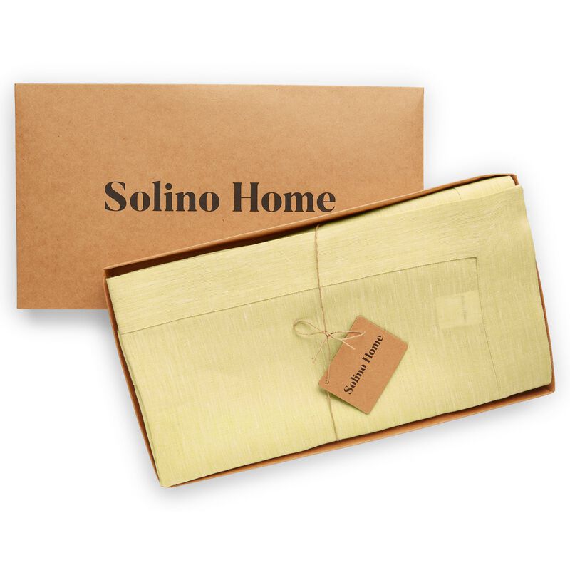 Solino Home Athena 100% Linen Tablecloth &ndash; Handcrafted, Machine Washable, Perfect for Holiday and Everyday Dining