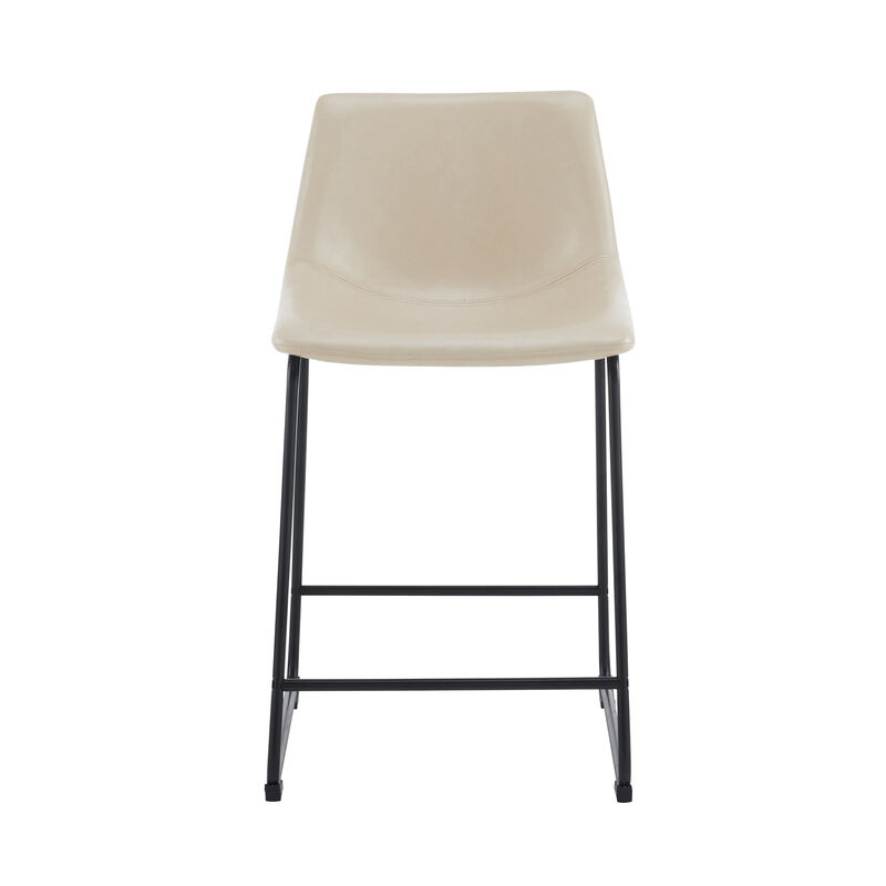 Christopher Knight Home Havelton Modern 24 Inch Faux Leather and Steel Frame Counter Stools (Set of 2)