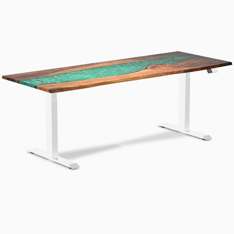 Desky Dual Resin Hardwood Sit Stand Desk image number 0
