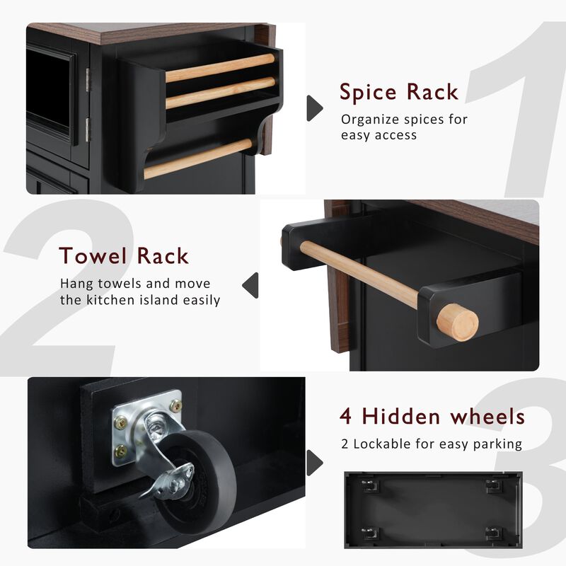 Hocarn Drop Leaf Kitchen Island image number 3