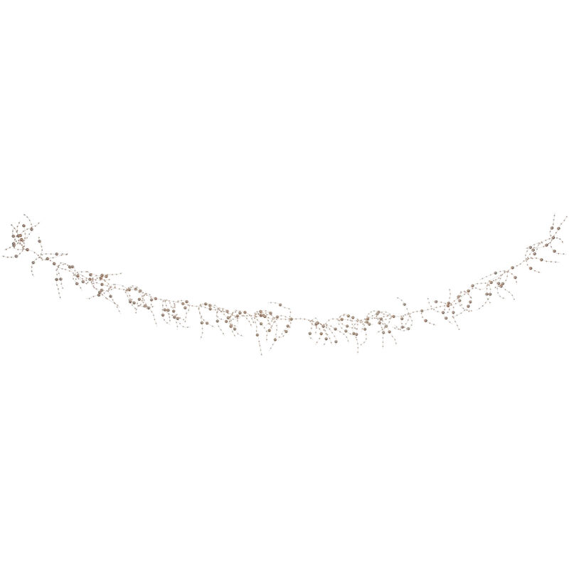 5' x 2" Metallic Rose Gold Beaded Christmas Garland- Unlit image number 5