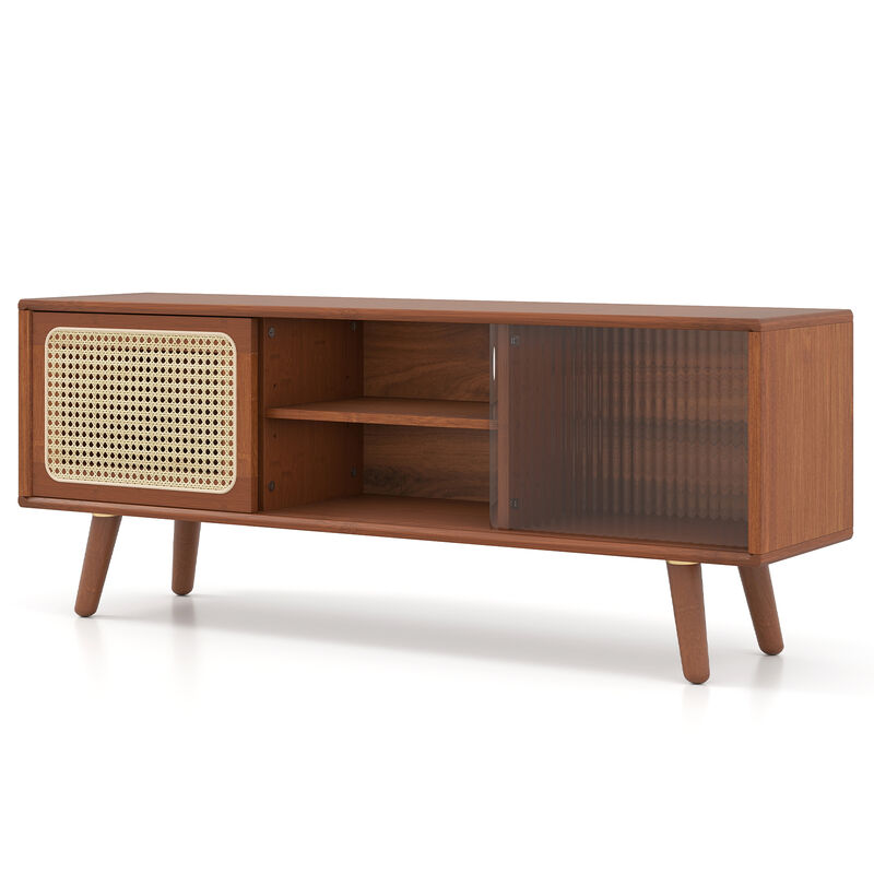 Modern TV Stand with Sliding Doors for Sleek Media Storage and Contemporary Living Room Style