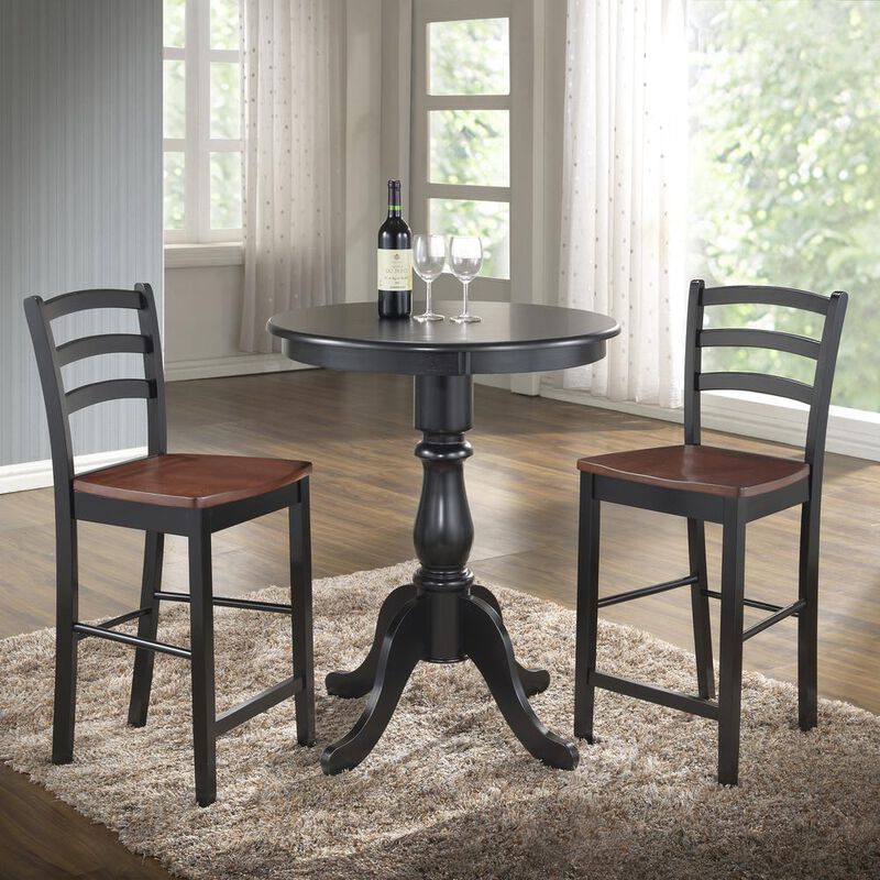 Carolina Living Fairview 30 Round Pedestal Bar Table - Antique Black