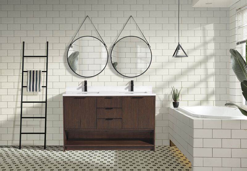 Diego 55" Bathroom Vanity Walnut image number 7