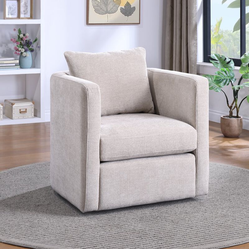 Sheldon Linen Swivel Barrel Chair