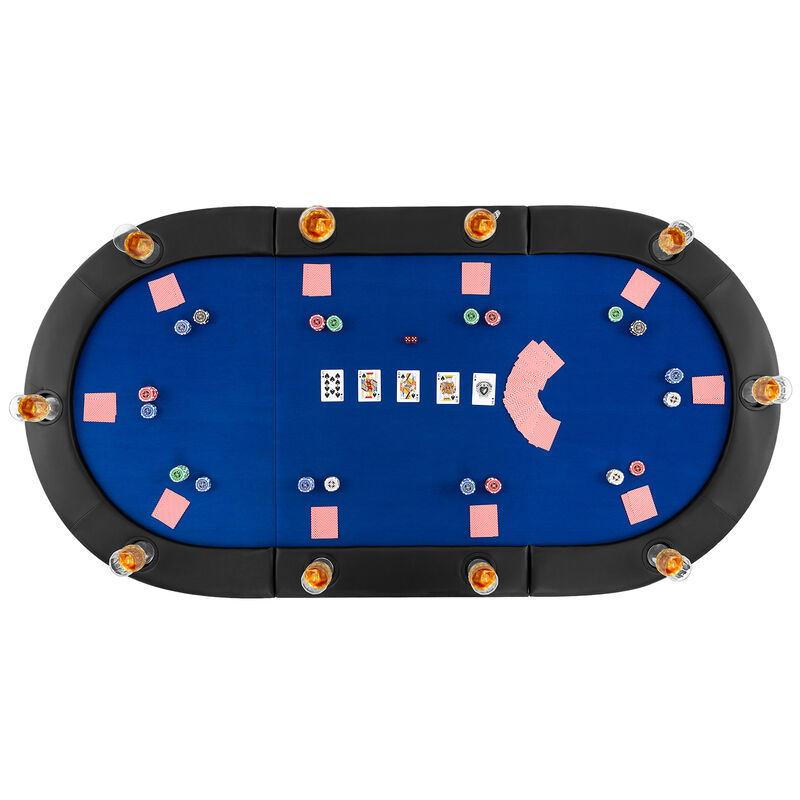 10 Player Portable Poker Table Top with Foldable Design and Padded Surface image number 8