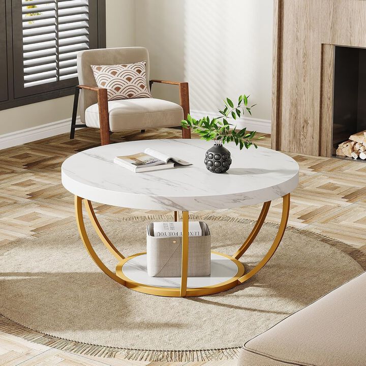 Tribesigns Industrial 2-Tier Wood Coffee Table