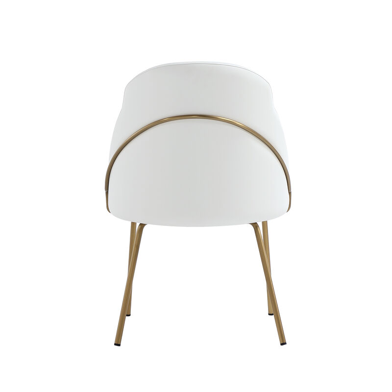 Gracie Dining Chair in White and Gold
