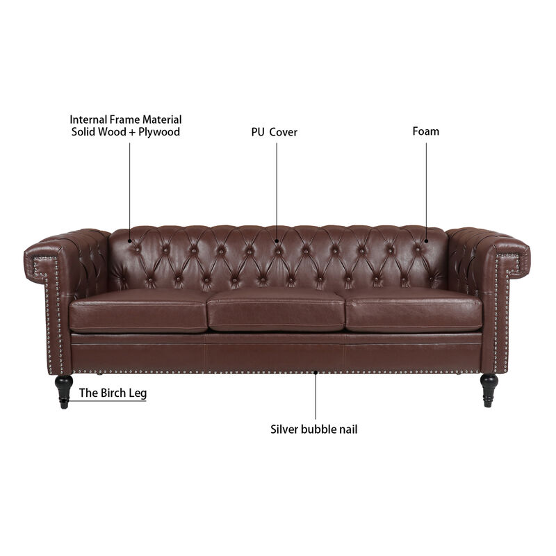 Square Arm Sofa with Removable Cushions image number 8