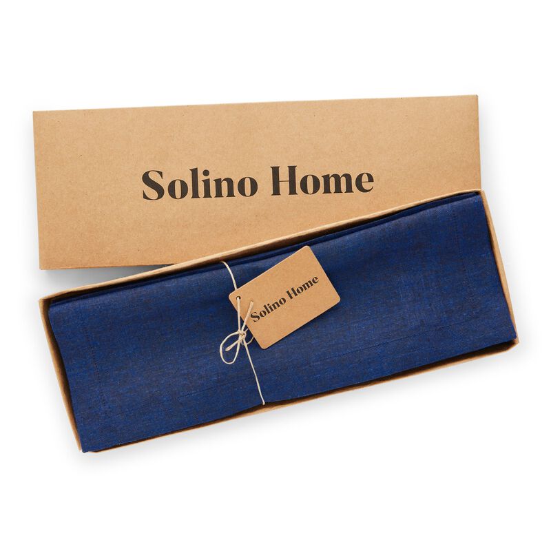 Solino Home Athena 100% Linen Placemats &ndash; Set of 4, 14 x 19 in, Machine Washable, Holiday and Everyday Dining