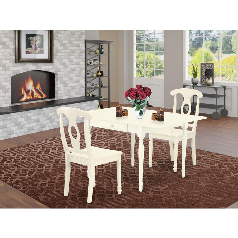 East West Furniture Dining Room Set Linen White