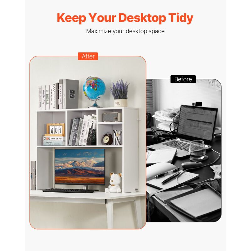 Compact Desktop Bookshelf with Display Shelf and Stable Non-Slip Feet image number 7